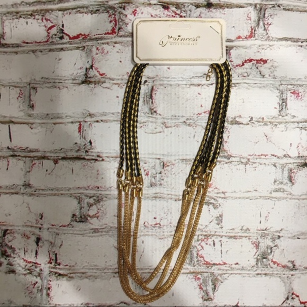 Multi-strand Black & Gold Necklace